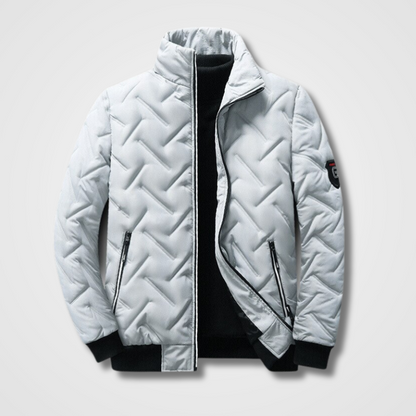 QUILTED BOMBER JACKET WITH HIGH COLLAR FOR MEN