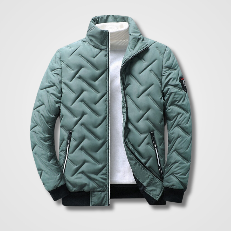 QUILTED BOMBER JACKET WITH HIGH COLLAR FOR MEN