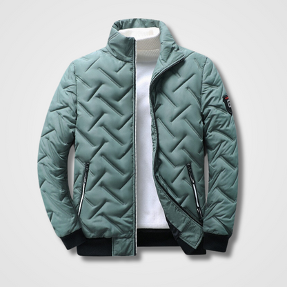 QUILTED BOMBER JACKET WITH HIGH COLLAR FOR MEN