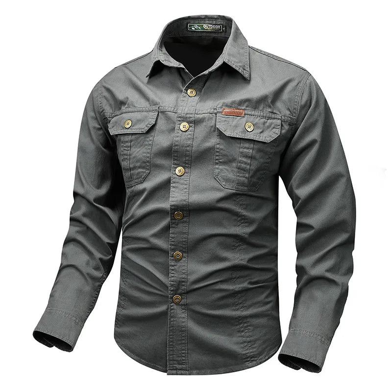 BUTTON-FRONT CHEST-POCKET SHIRT FOR MEN