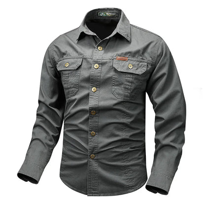 BUTTON-FRONT CHEST-POCKET SHIRT FOR MEN