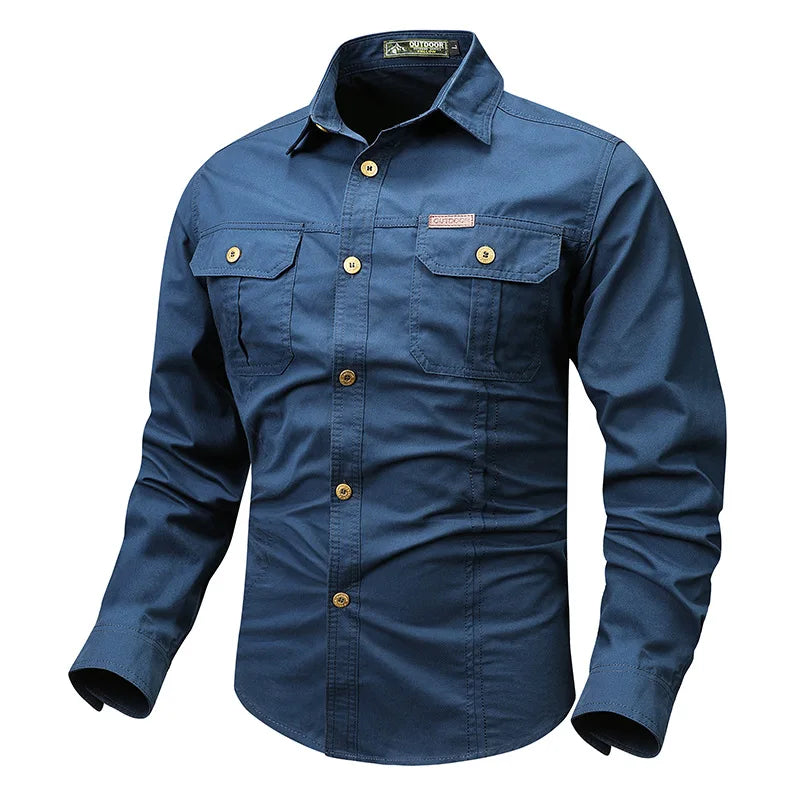 BUTTON-FRONT CHEST-POCKET SHIRT FOR MEN