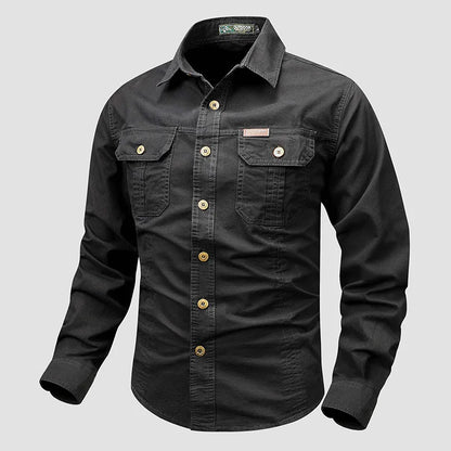 BUTTON-FRONT CHEST-POCKET SHIRT FOR MEN