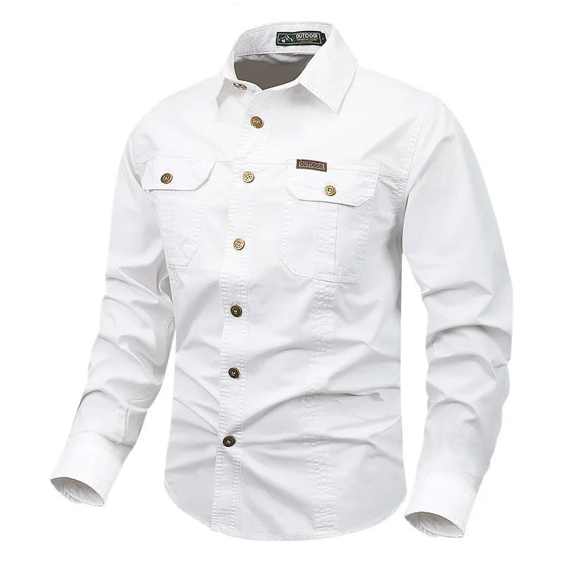 BUTTON-FRONT CHEST-POCKET SHIRT FOR MEN