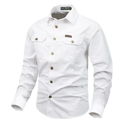 BUTTON-FRONT CHEST-POCKET SHIRT FOR MEN
