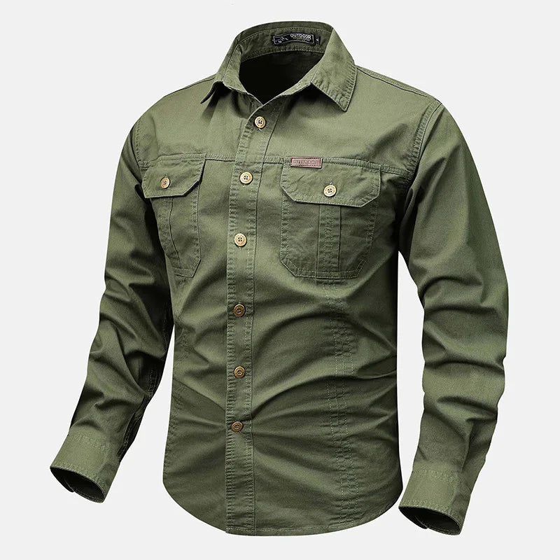 BUTTON-FRONT CHEST-POCKET SHIRT FOR MEN
