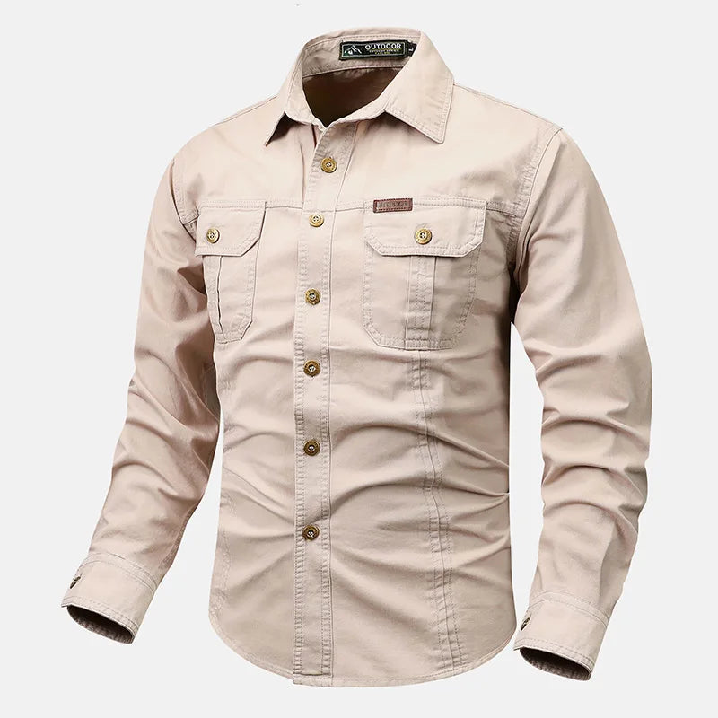 BUTTON-FRONT CHEST-POCKET SHIRT FOR MEN