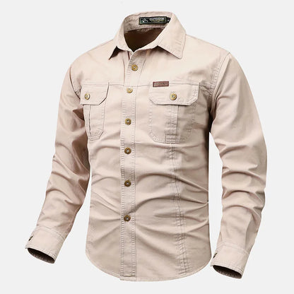 BUTTON-FRONT CHEST-POCKET SHIRT FOR MEN