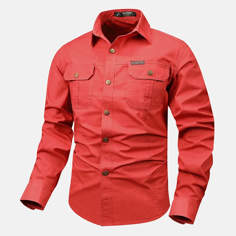 BUTTON-FRONT CHEST-POCKET SHIRT FOR MEN