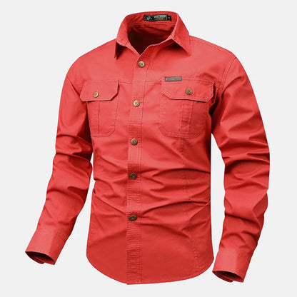 BUTTON-FRONT CHEST-POCKET SHIRT FOR MEN