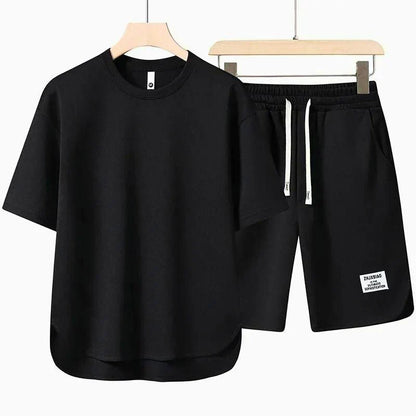 RELAXED T-SHIRT AND DRAWSTRING SHORTS SET FOR MEN