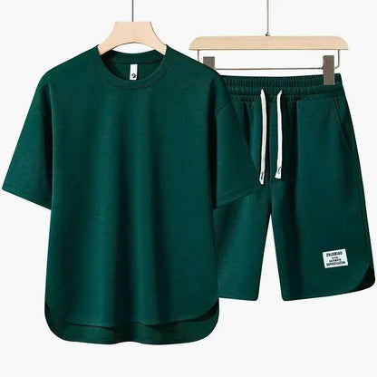 RELAXED T-SHIRT AND DRAWSTRING SHORTS SET FOR MEN
