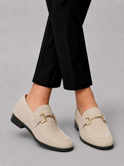 SUEDE LOAFERS WITH METAL DETAIL FOR MEN