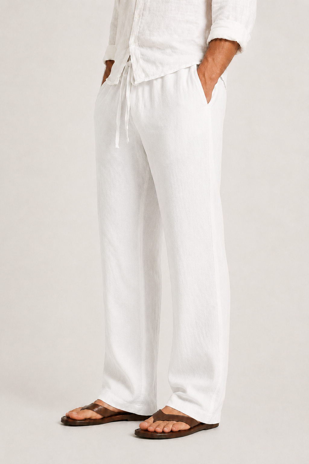 LINEN-COTTON TROUSERS FOR MEN
