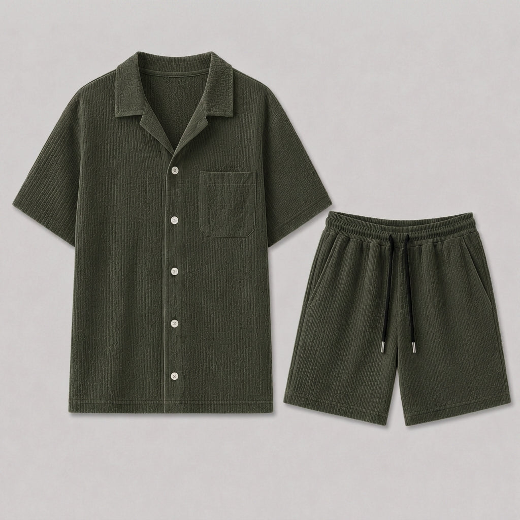 RIBBED CO-ORD SET FOR MEN