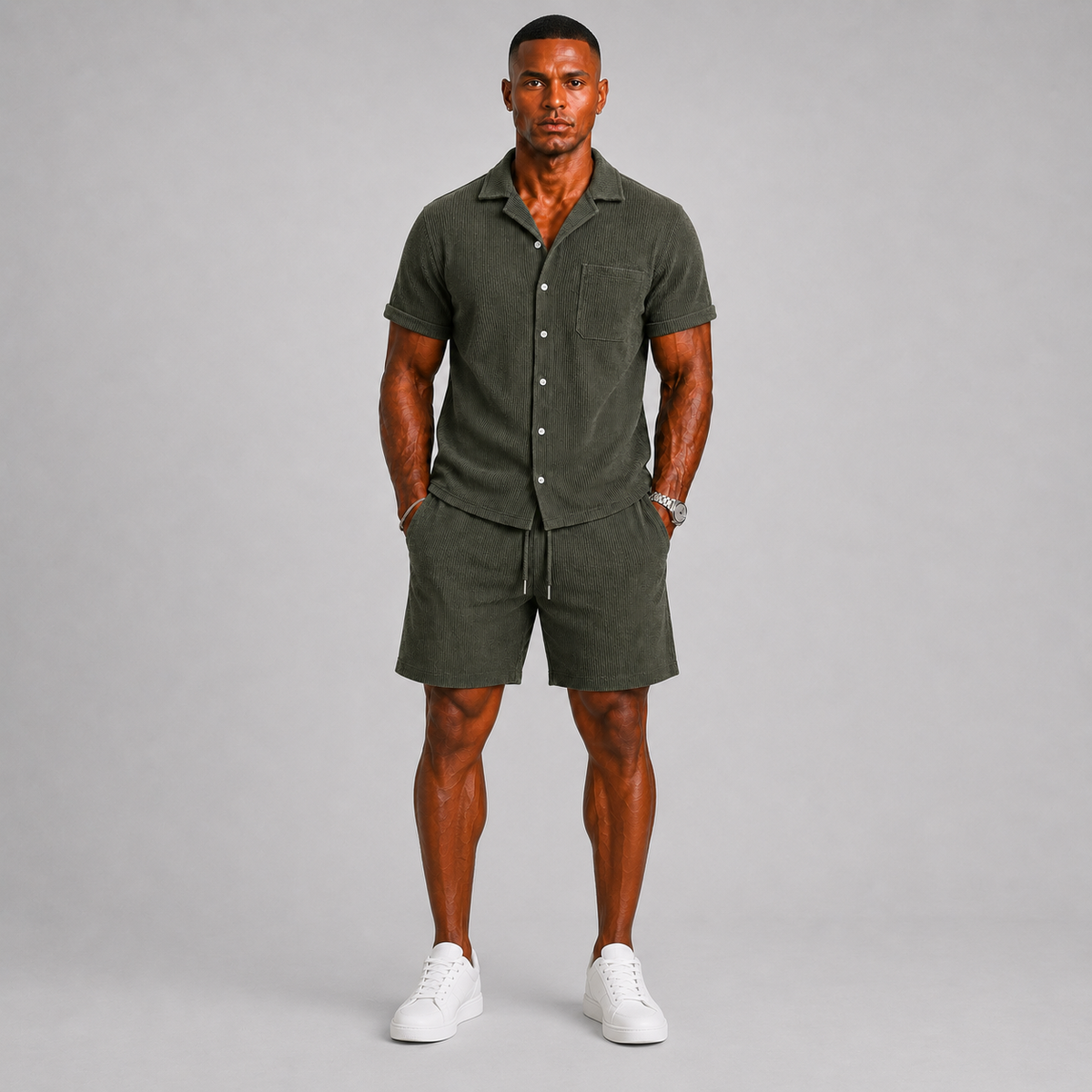 RIBBED CO-ORD SET FOR MEN