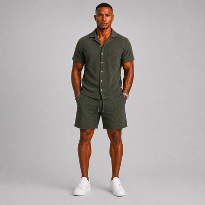 RIBBED CO-ORD SET FOR MEN