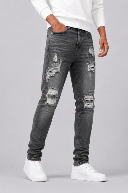 Slim Fit Distressed Jeans For Men