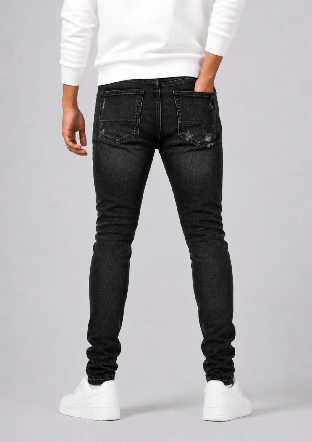 Slim Fit Distressed Jeans For Men