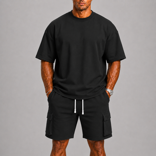 T-Shirt And Cargo Shorts Set For Men