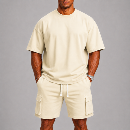 T-Shirt And Cargo Shorts Set For Men