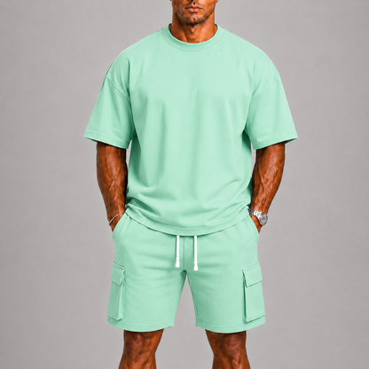 T-Shirt And Cargo Shorts Set For Men