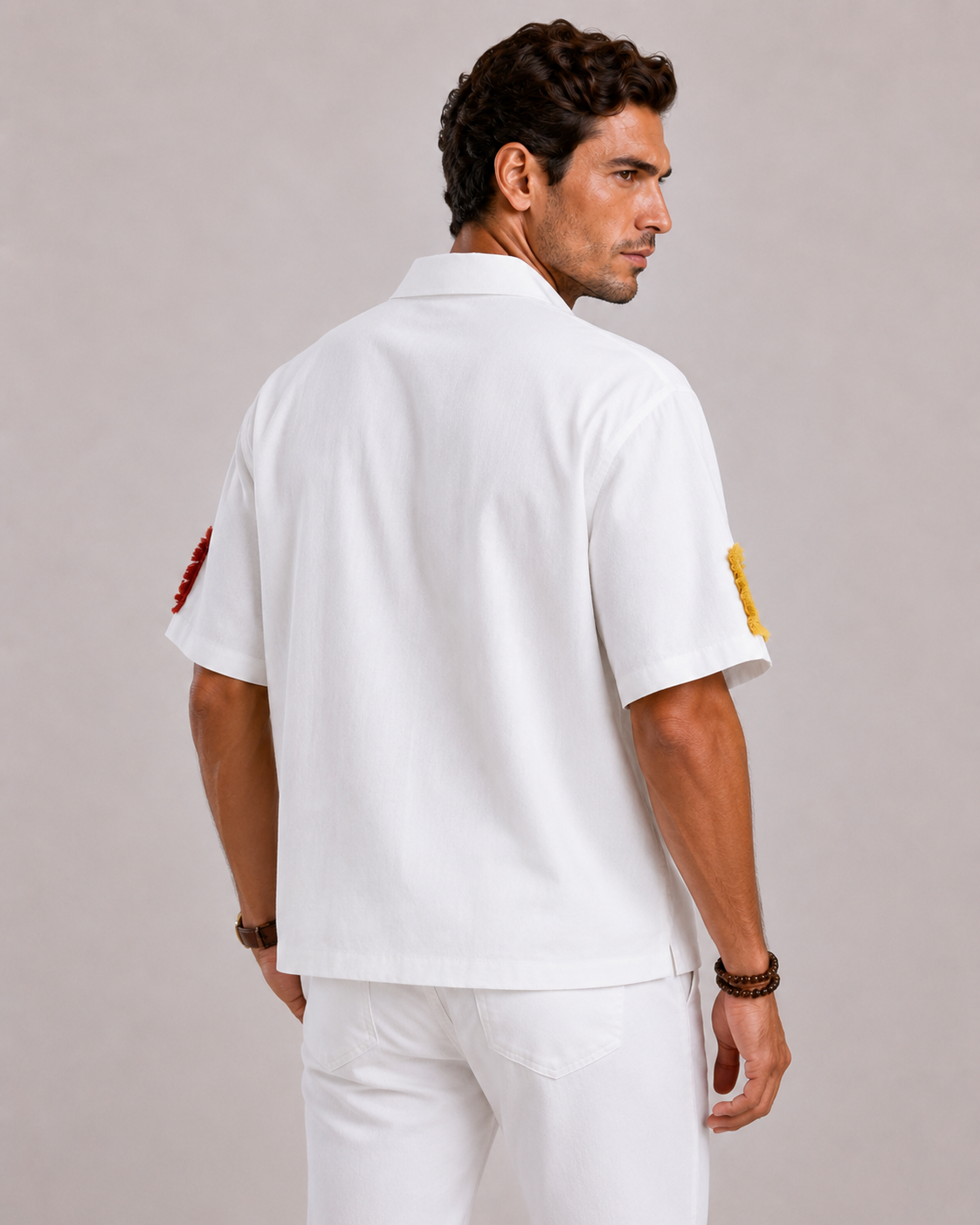 Short Sleeve Patchwork Shirt For Men