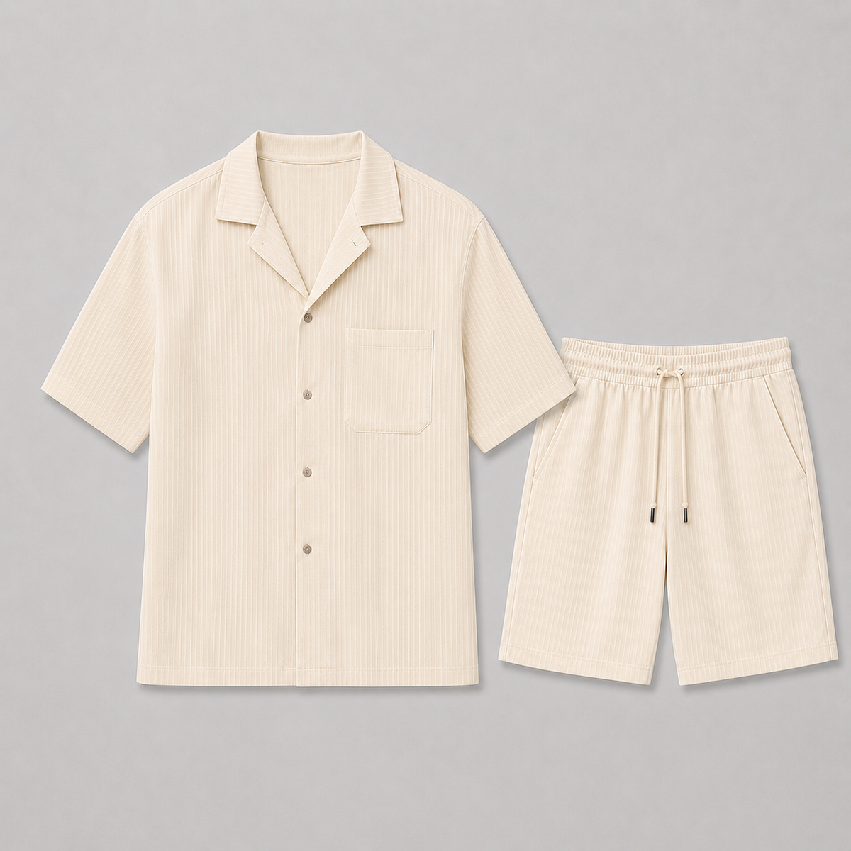 Short Sleeve Shirt And Shorts Set For Men