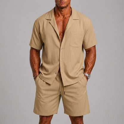Short Sleeve Shirt And Shorts Set For Men