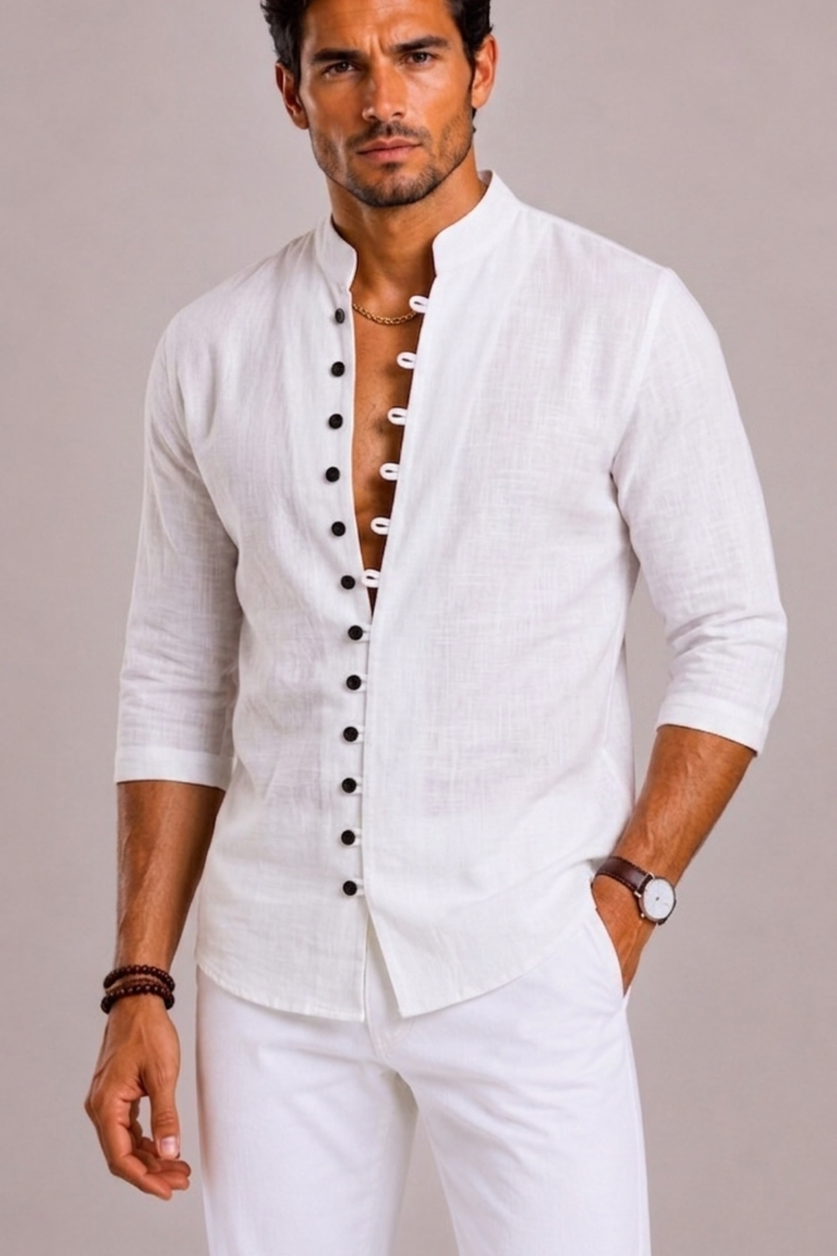 Stand Collar Shirt For Men