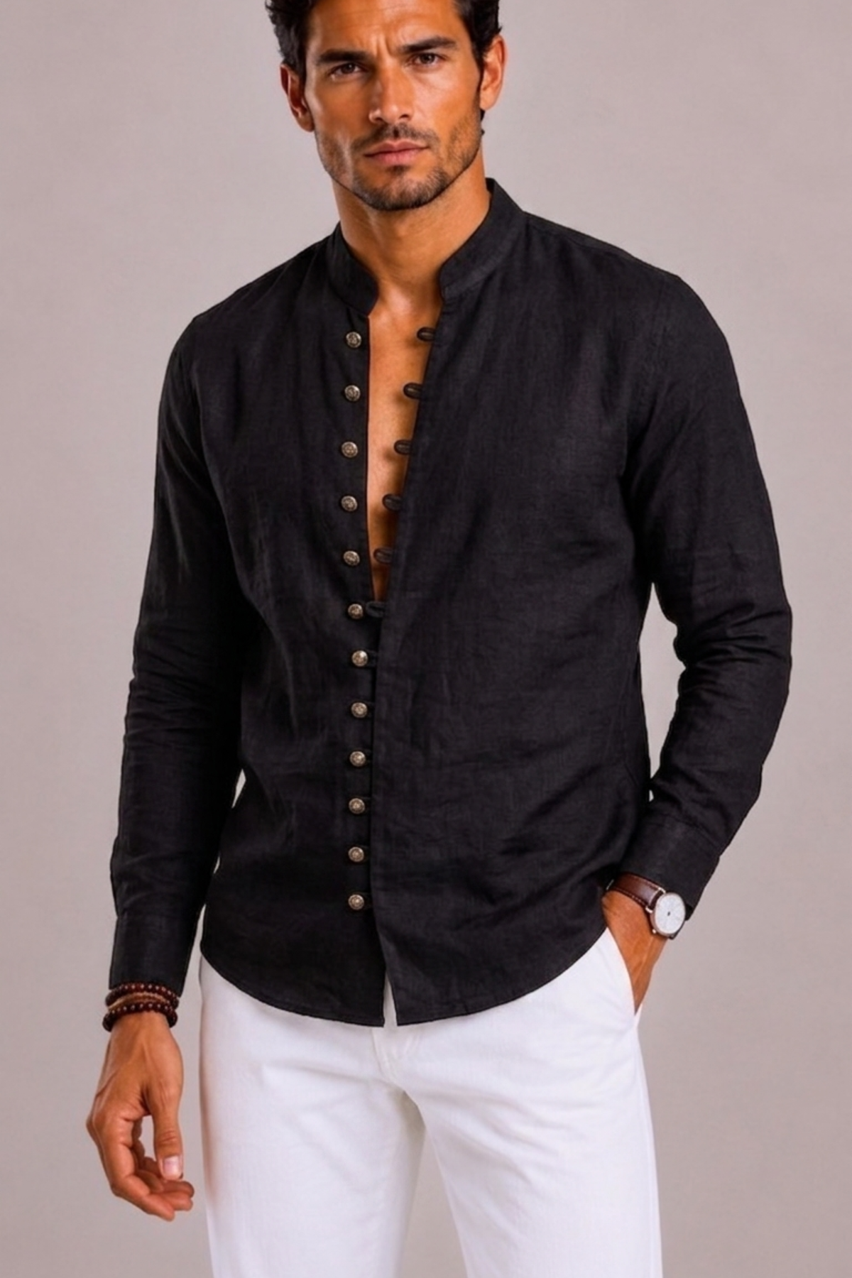 Stand Collar Shirt For Men