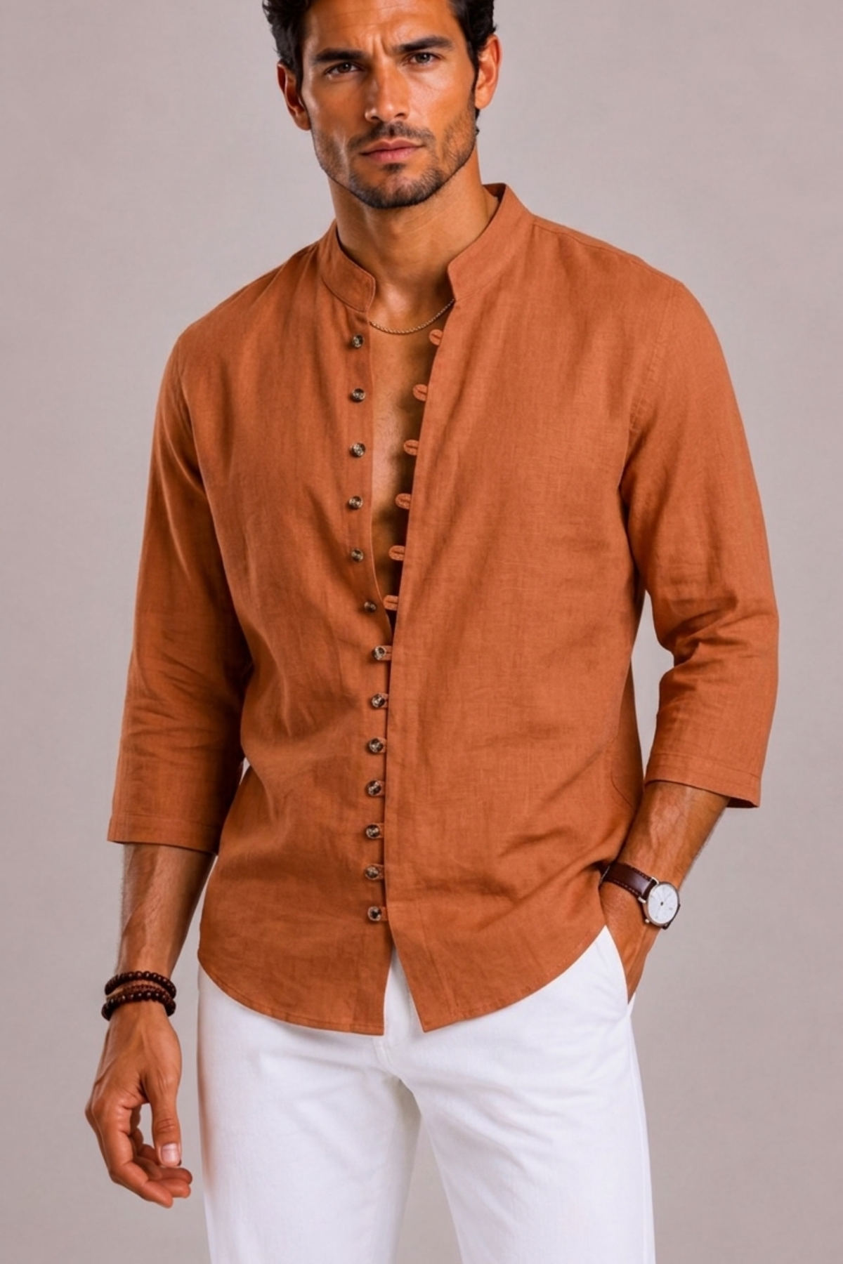 Stand Collar Shirt For Men