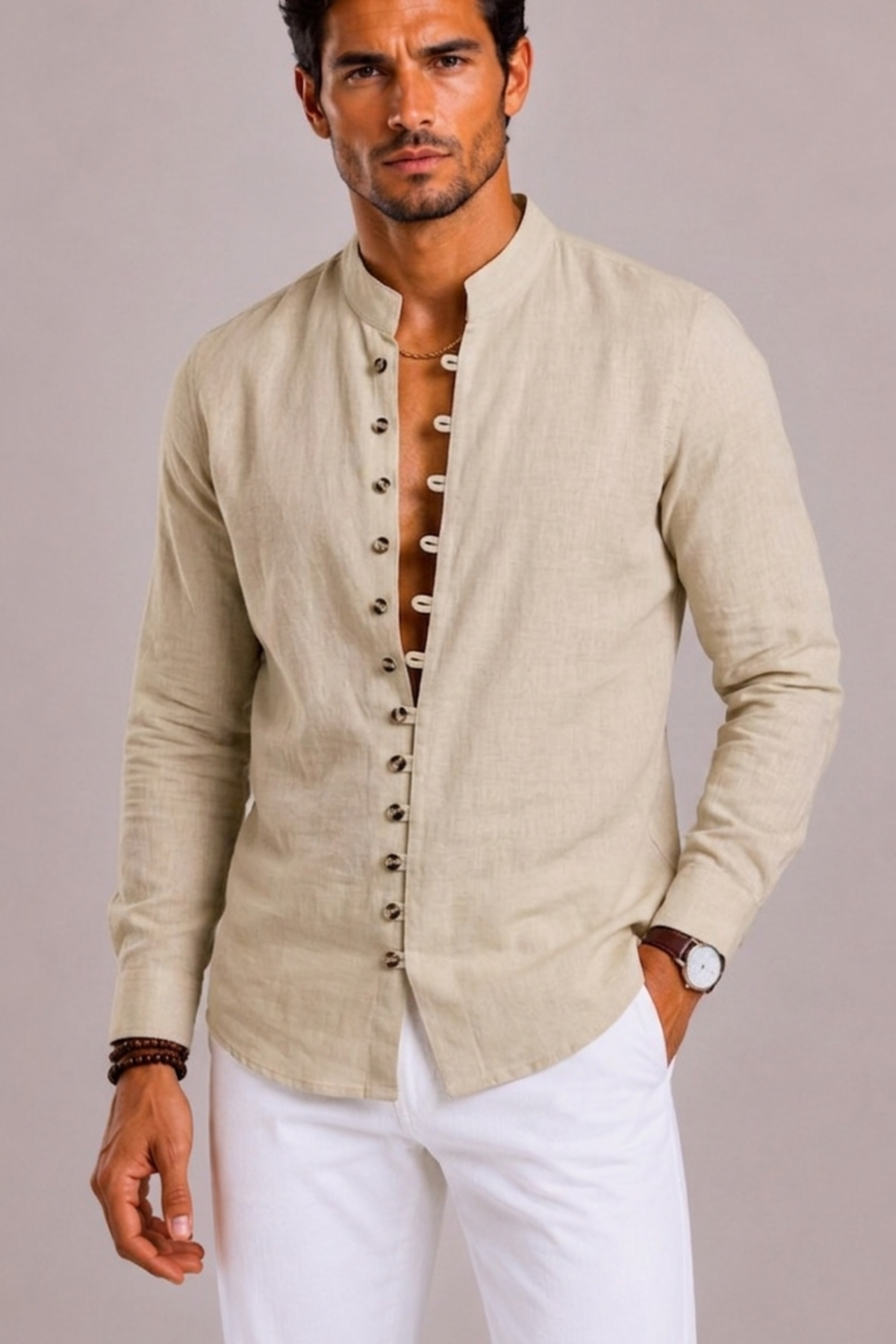 Stand Collar Shirt For Men