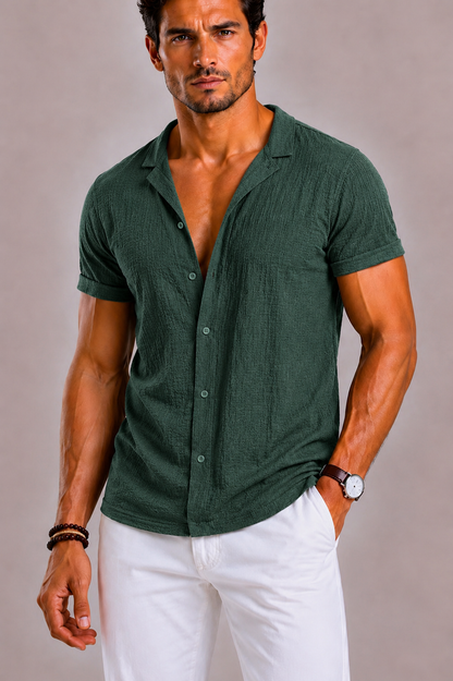 Rib Patterned Shirt For Men
