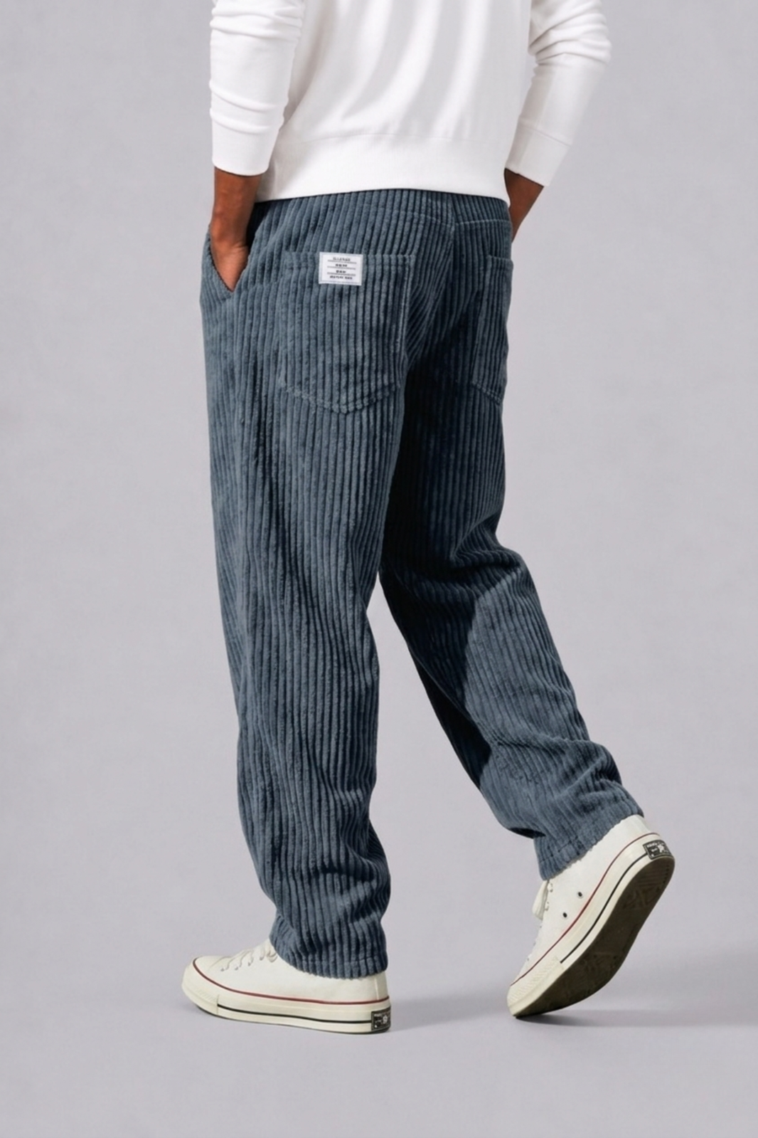 Cord Trousers With Drawstring For Men