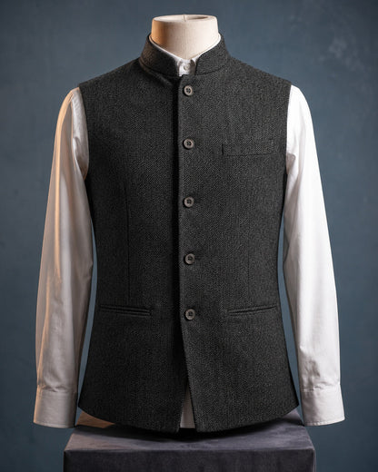 Mandarin Collar Waistcoat For Men