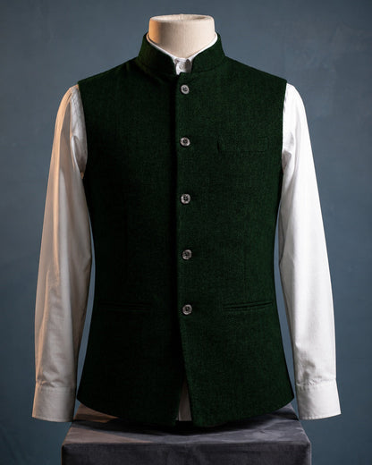 Mandarin Collar Waistcoat For Men