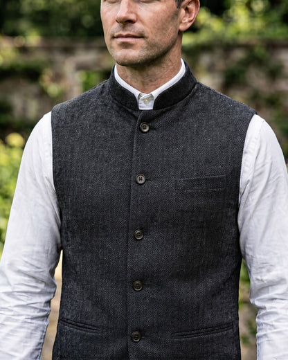 Mandarin Collar Waistcoat For Men