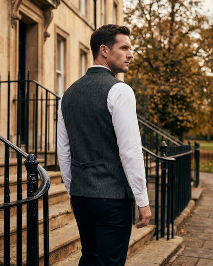 Mandarin Collar Waistcoat For Men