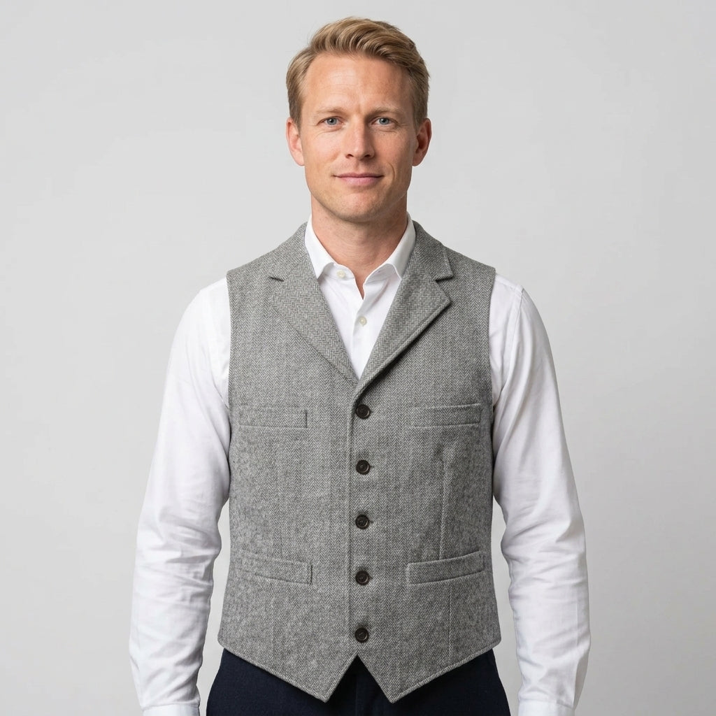 Herringbone Utility Jacket For Men