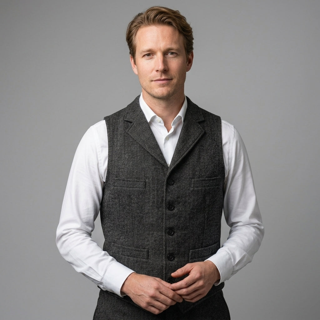 Herringbone Utility Jacket For Men