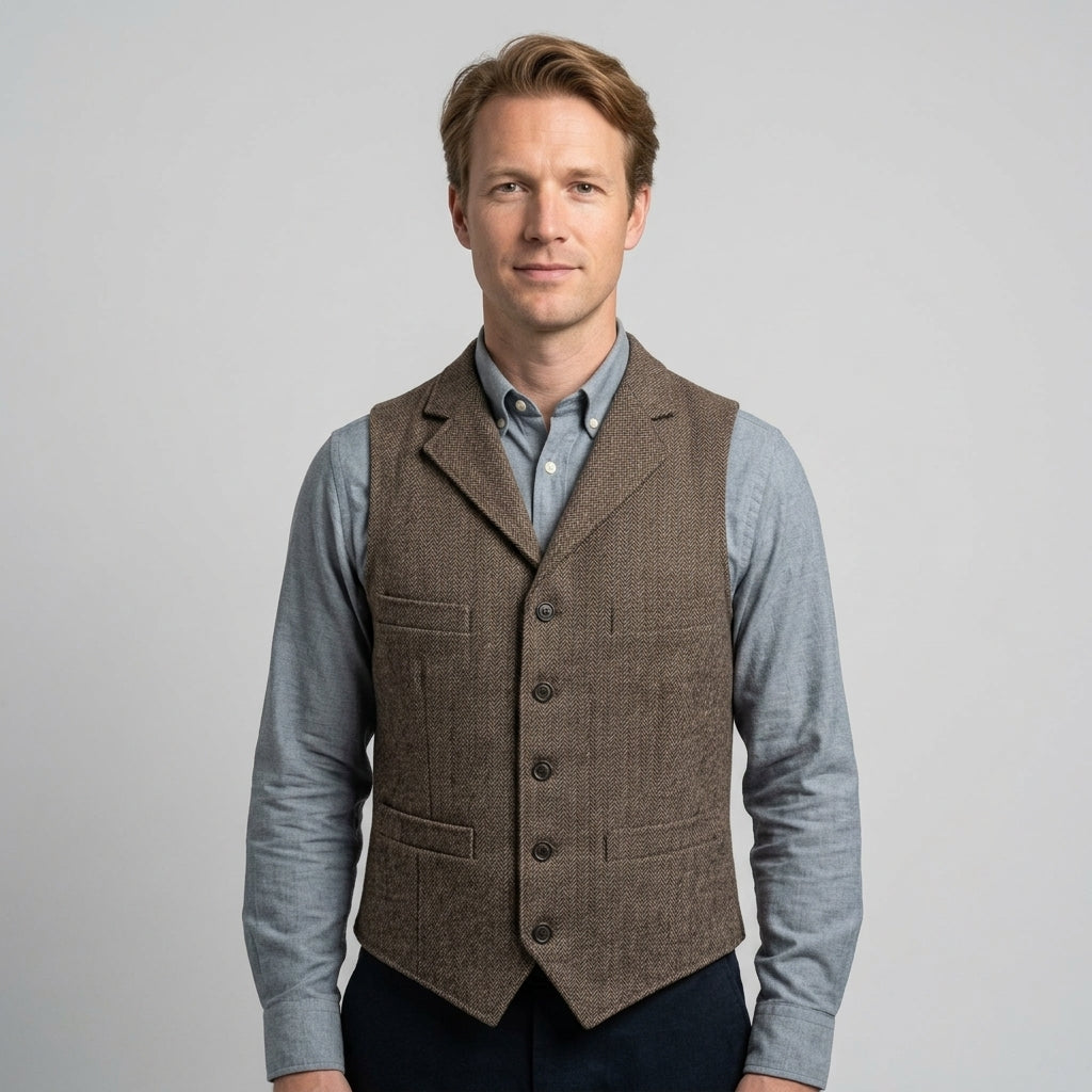 Herringbone Utility Jacket For Men
