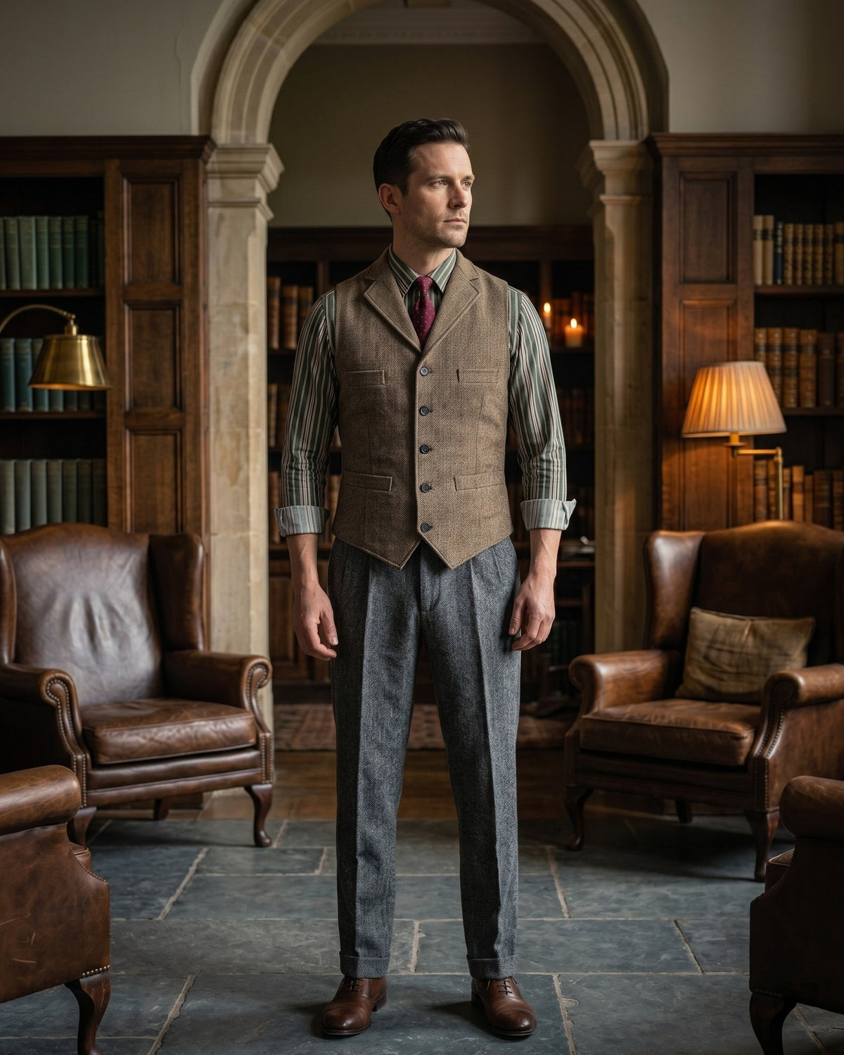 Herringbone Utility Jacket For Men
