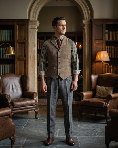 Herringbone Utility Jacket For Men