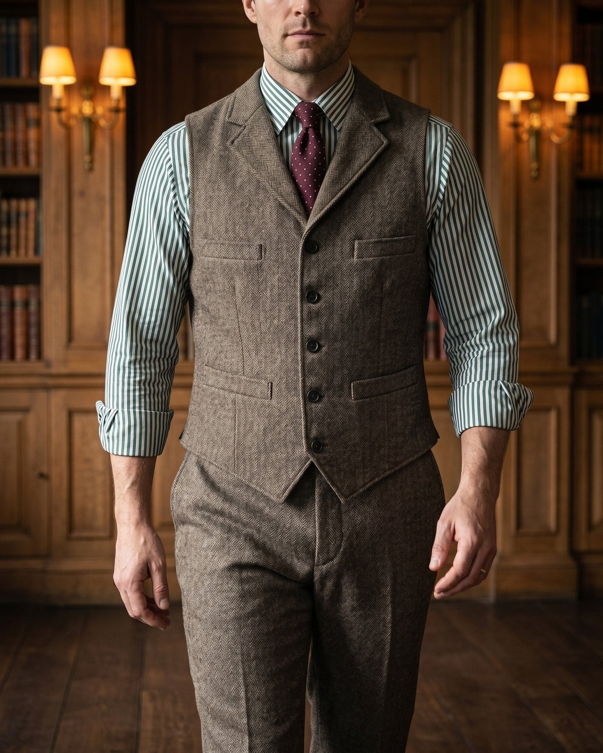 Herringbone Utility Jacket For Men