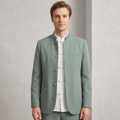 Mandarin Collar Waistcoat For Men
