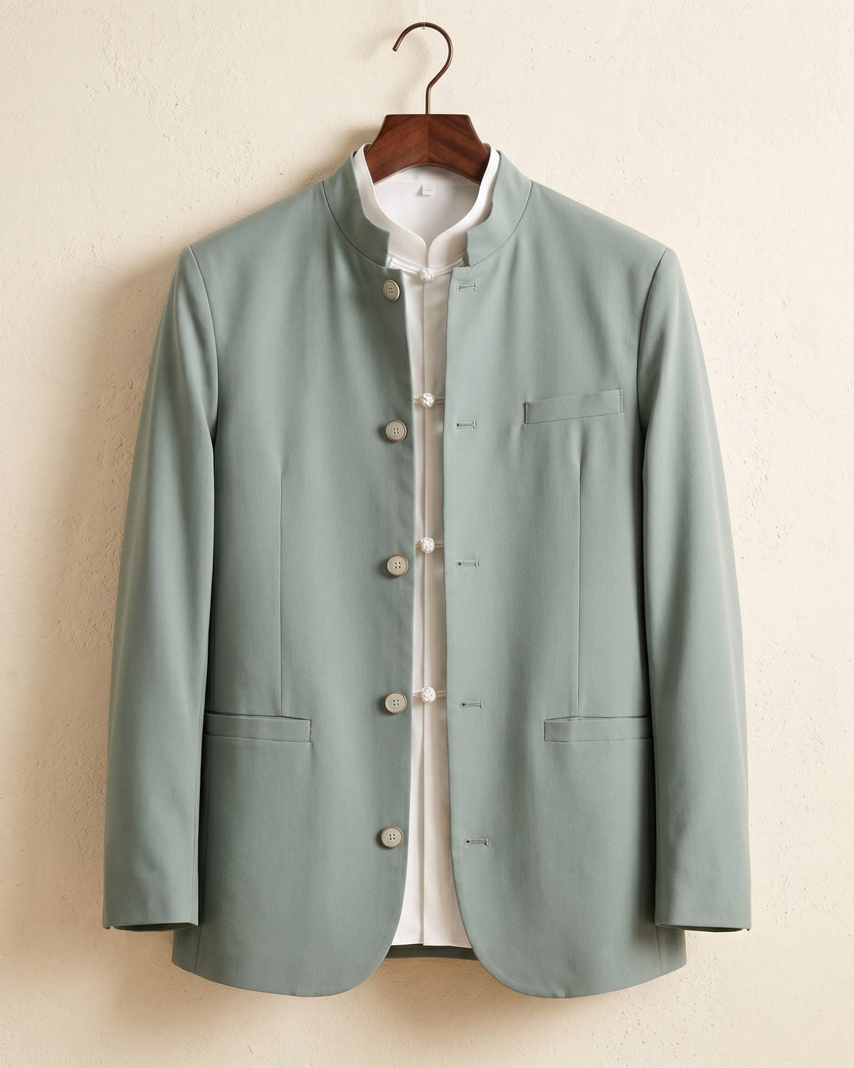 Mandarin Collar Waistcoat For Men