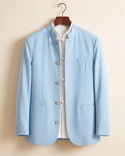 Mandarin Collar Waistcoat For Men