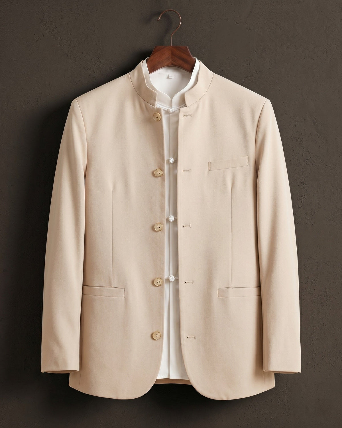 Mandarin Collar Waistcoat For Men