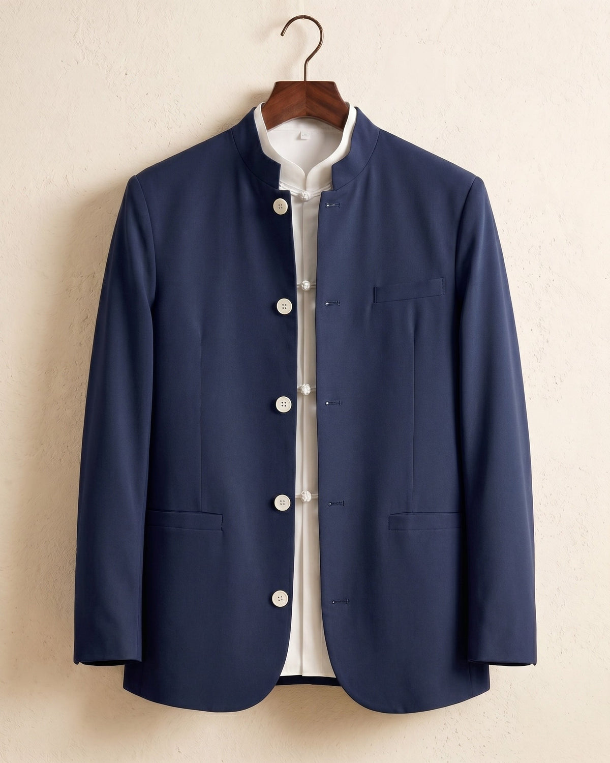 Mandarin Collar Waistcoat For Men